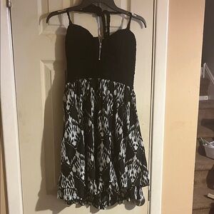 Chic Black Lace Dress with Fringe